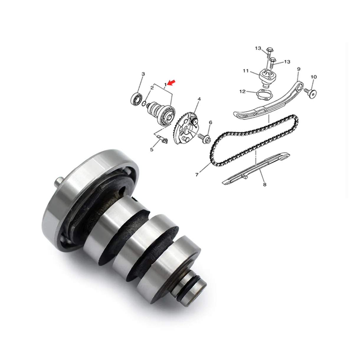 Motorcycle Camshaft Assembly B6HE217000 for Yamaha NMAX 155, Engine Camshaft Accessories -T45C