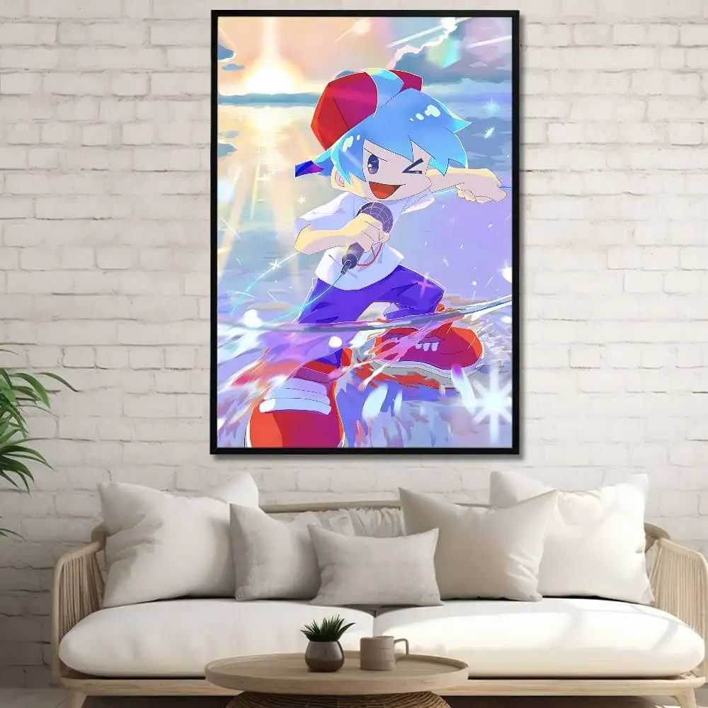F-Friday Night F-Funkin Anime Wall Art Canvas Painting Poster For Living Room Home Decor Decoration Picture