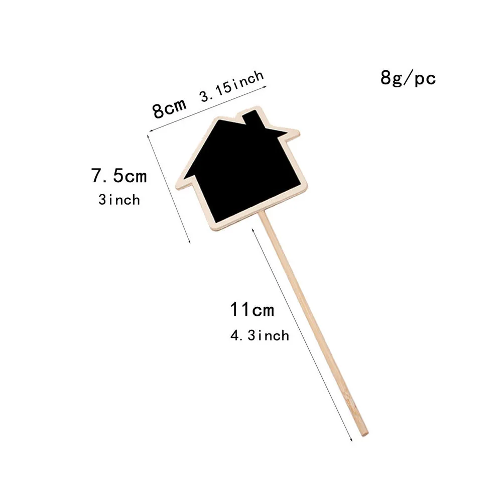 8Pcs Wooden Mini Chalkboard Signs Creative Blackboard Toppers Garden Flower Plant Tags for Potted Herbs Reminders