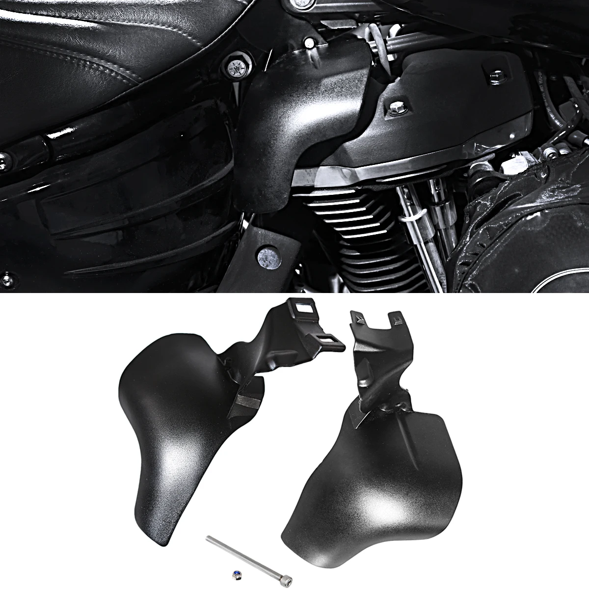 Deflektor powietrza na środkową ramę motocykla, czarny, do Harley Softail Breakout Street Bob Fat Boy Low Rider 2018-2025