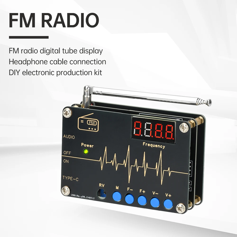 DC 5V RDA5807M Radio Kit FM Electronic Fabrication Full Frequency Soldering Assembly DIY Loose Parts Type-C