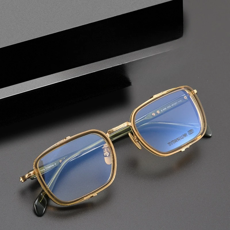 

Оправа для очков высшего класса, мужские японские сверхлегкие титановые очки для близорукости в стиле ретро, женские оптические синие блокирующие квадратные очки
