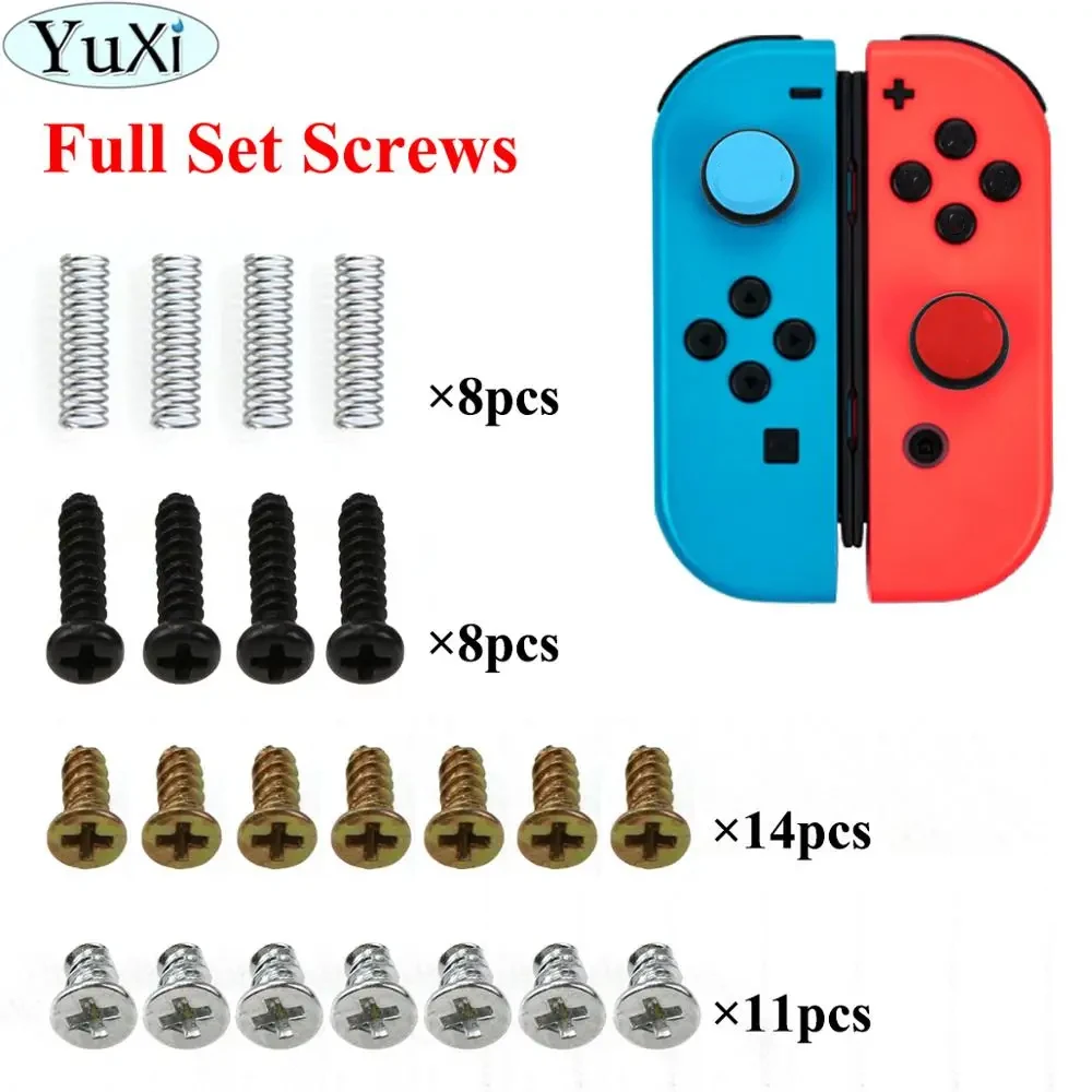 YuXi Full Set Replacement Part Screws Screw and Spring For Switch Joy-Con Joy Con