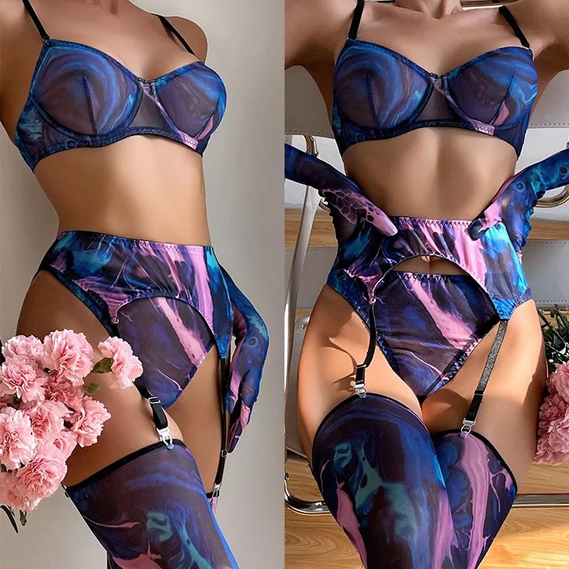 

Боди с бюстгальтером, плотный комплект с завязками, высококачественный комплект из пяти предметов для влюбленных с бретелями, сексуальное женское белье, сексуальный женский наряд, фетиш, прозрачный xxx