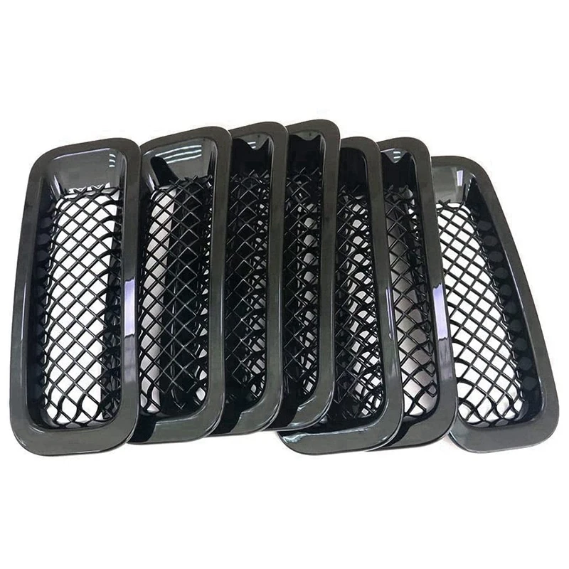 

7PCS Front Grill Cover Mesh Grille Insert Kit For 2011-2016 Jeep Patriot