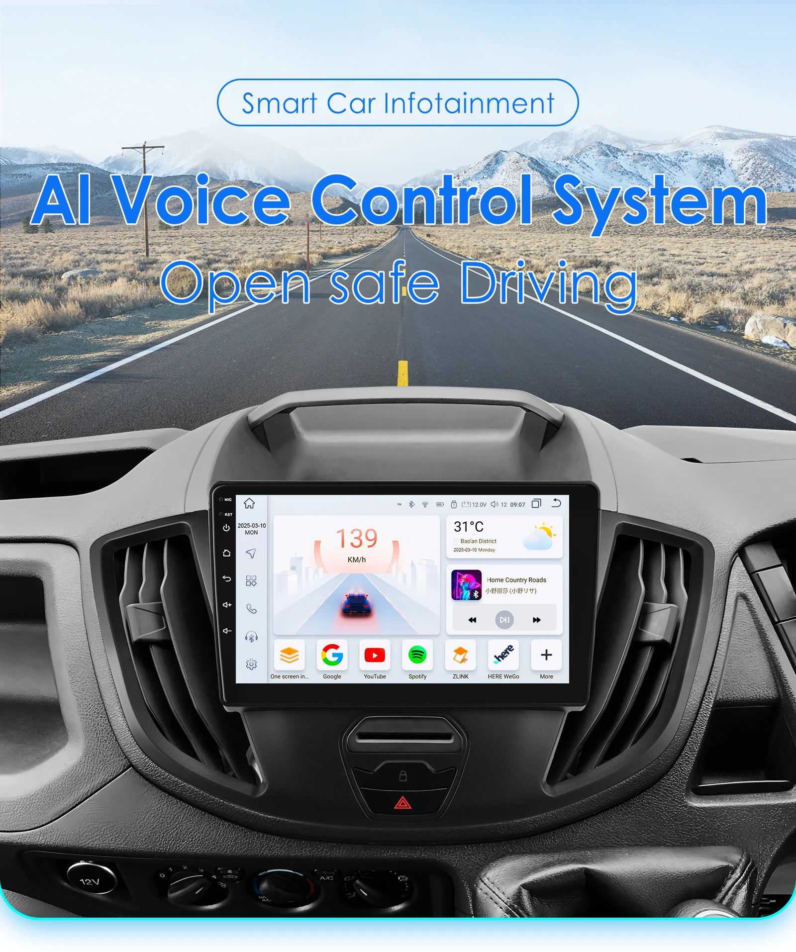 2DIN Carplay Android 14 Autoradio für Ford Transit 2015 - 2018 Multimedia-Player GPS 360-Kamera Bildschirm 7862 Auto-Intelligent-Bildschirm RDS SWC BT
