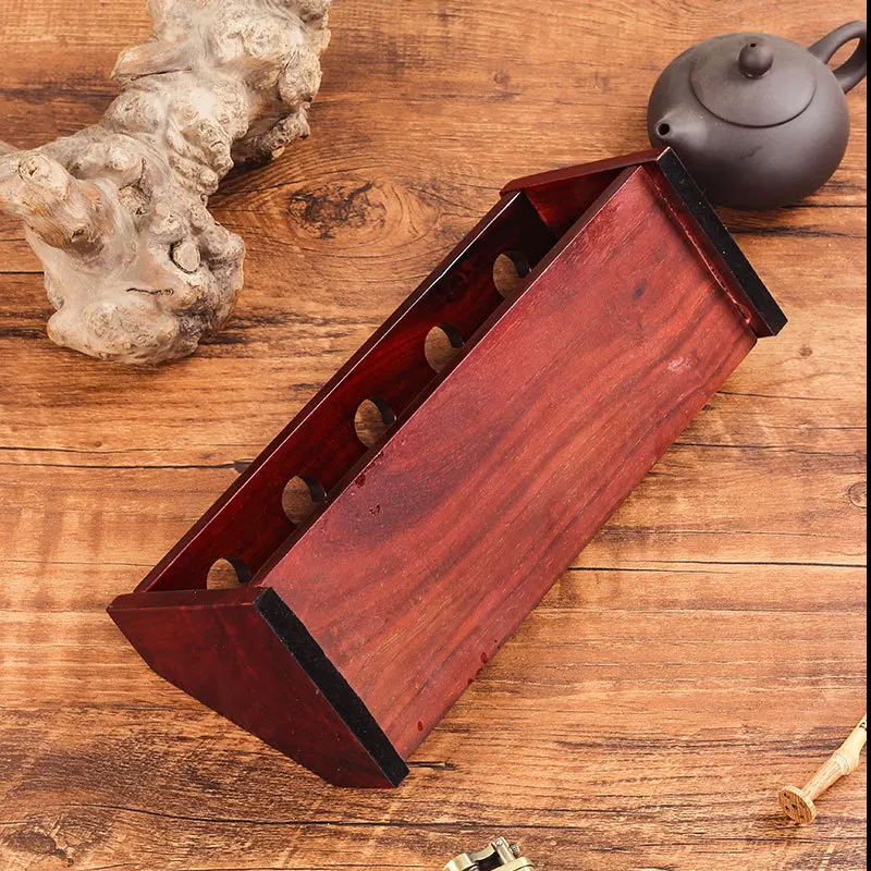 Pipe Stand Unique Holds 5 Pipes Solid Wood Tobacco Smoking Pipe Stand Rack Holder Gift New