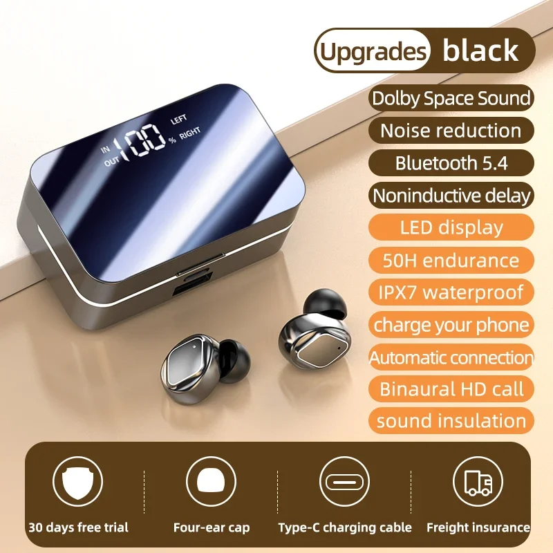

Wireless Bluetooth Headphones Headsets With Mic Stereo Sport In-ear Earphone Touch Control Long Standby HD Call Earbuds Game