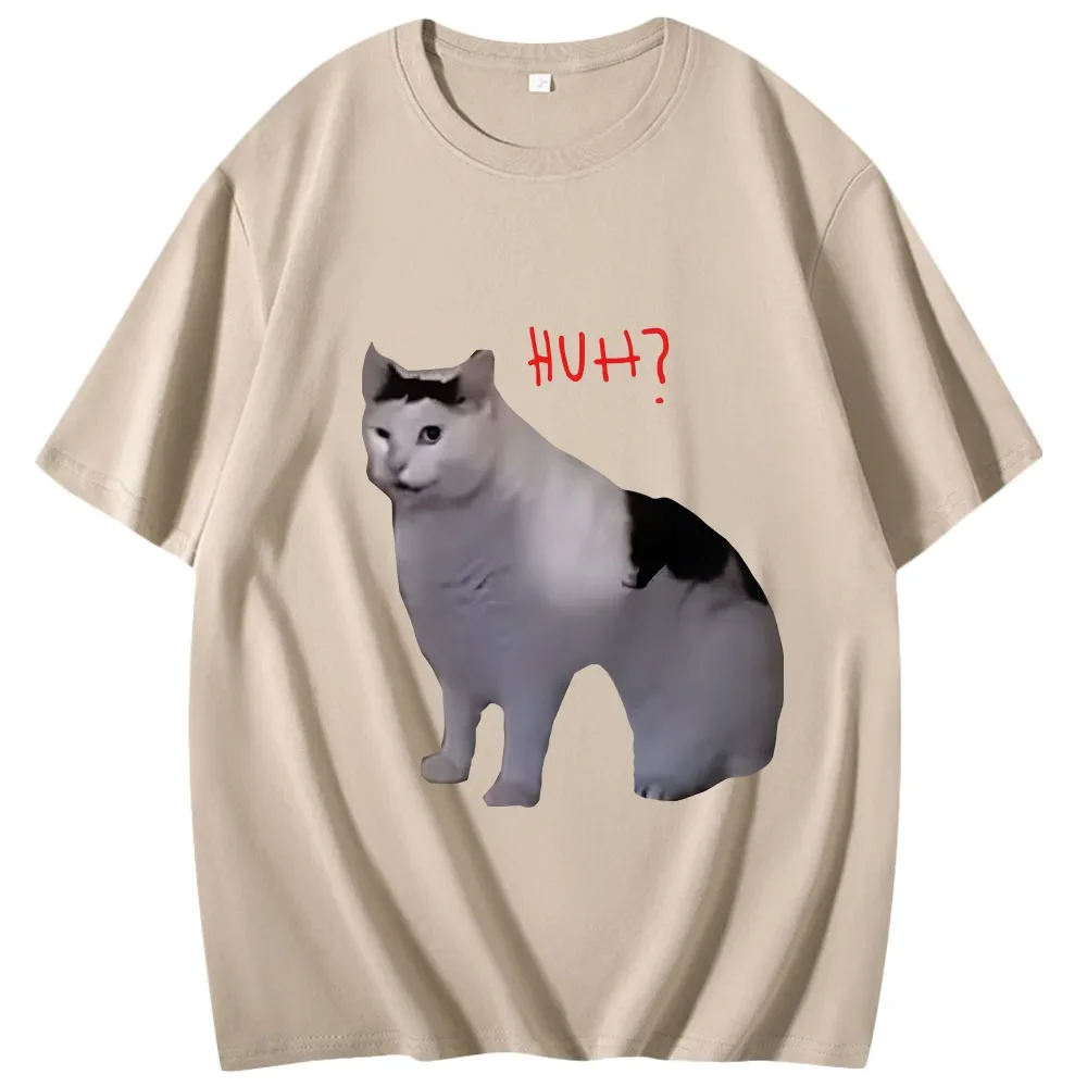 

Футболки Huh Meme Cats, повседневные футболки из 100% хлопка с кавайным графическим принтом, женские/мужские удобные мягкие футболки с короткими рукавами, топ для девочек