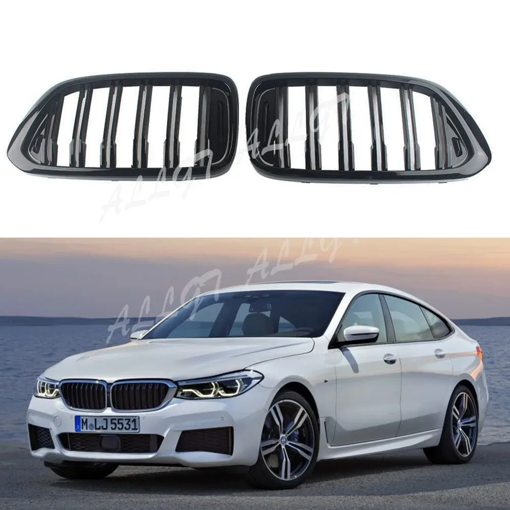 

Auto Two Fin Grille Gloss Matte Black Front Bumper Grill For BMW 6 Series GT G32 640i 630i 2018