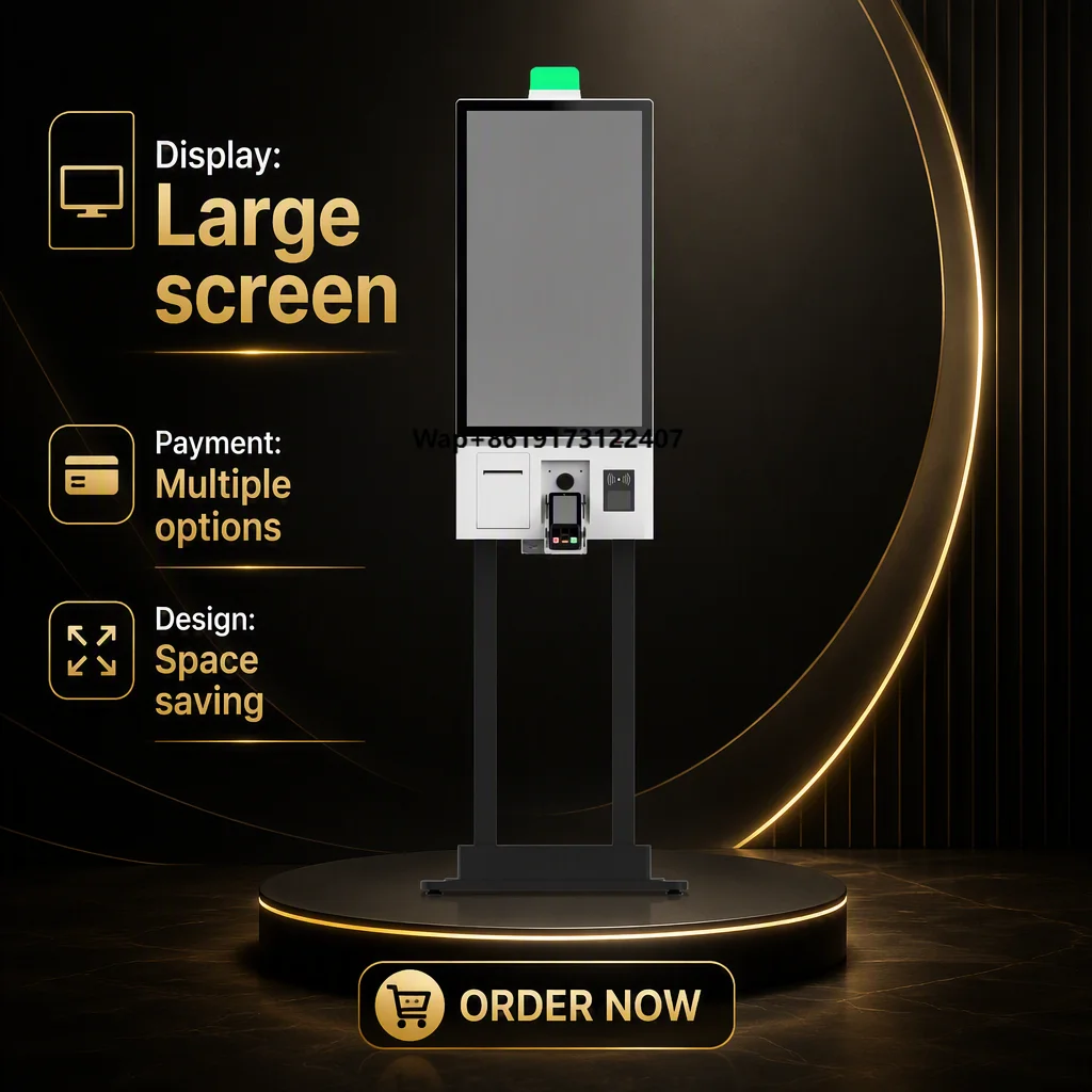 Dual Screen Self Service Kiosk Touch Screen Self Ordering Payment Kiosk for QSR Restaurant