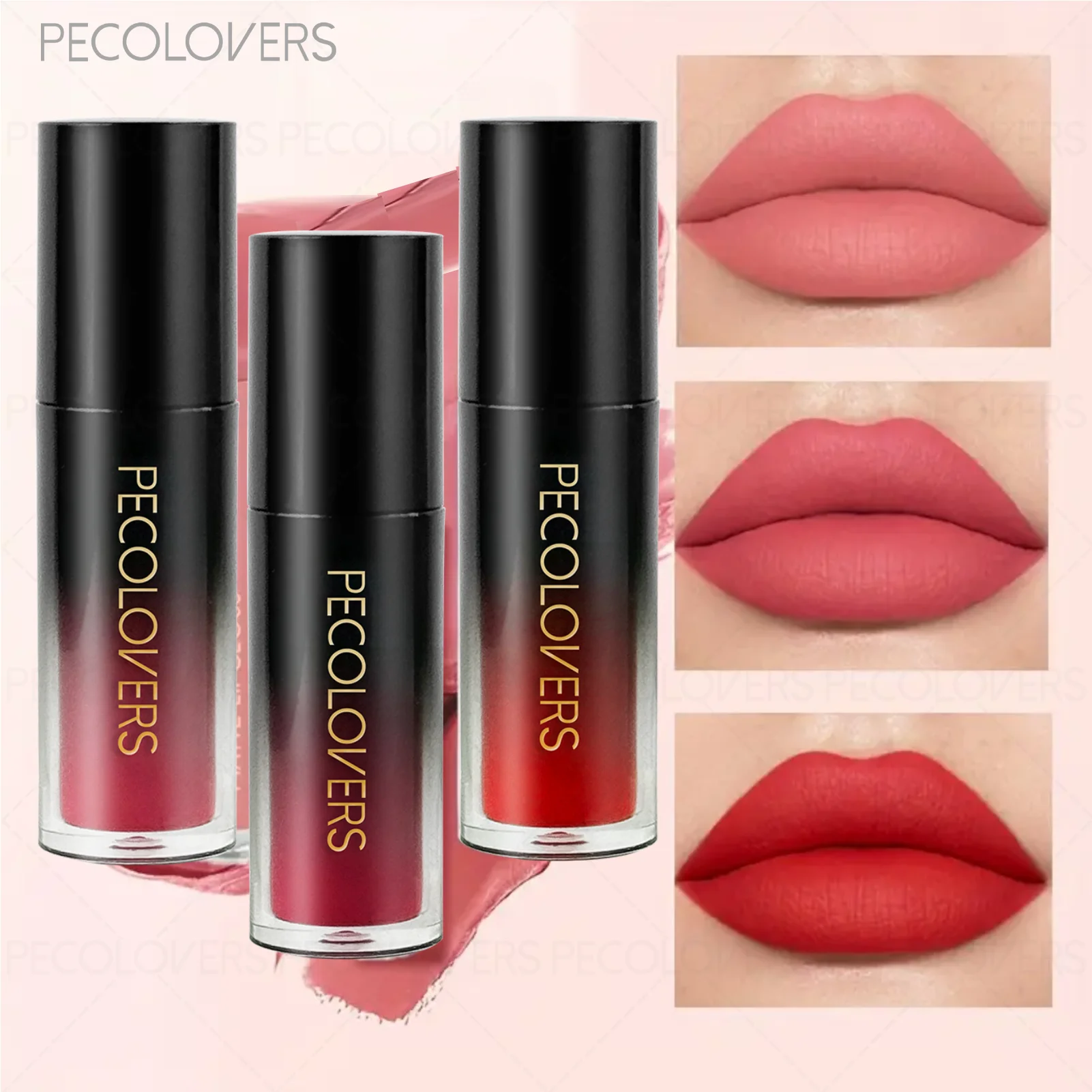 1 Stück mattierter Samt-Lipgloss in mehreren Farben, wasserfest, langlebig, nicht klebrig, glatter Lippenstift, hohe Farbwiedergabe