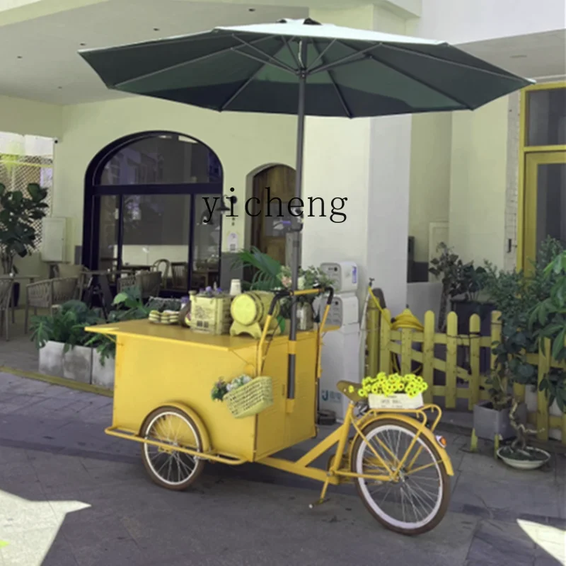 

ZC market stall car mobile sales snack car wrought iron ground marketing stall tricycle
