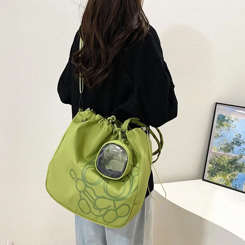 Large capacity canvas bag 2026 new Korean version versatile lazy style shoulder bag student class commuting bag