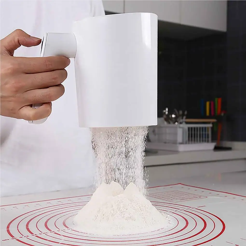 

Flour Electric Sieve Handheld Wide Mouth Baking Tool Mechanical Strainers