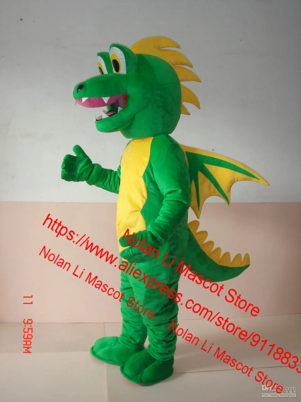 Alta Qualidade EVA Capacete Super Macio Peludo Dinossauro Mascote Traje Neutro Cartoon Suit Role-Playing Adulto Tamanho 201