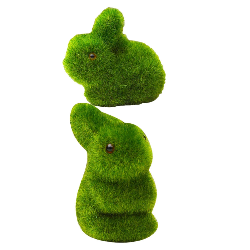 

2pcs Mini Rabbit Ornaments Durable Garden Decor Home Yard Adornment Wedding Scene Bunny Sculptures Easter Party Figurines Lawn