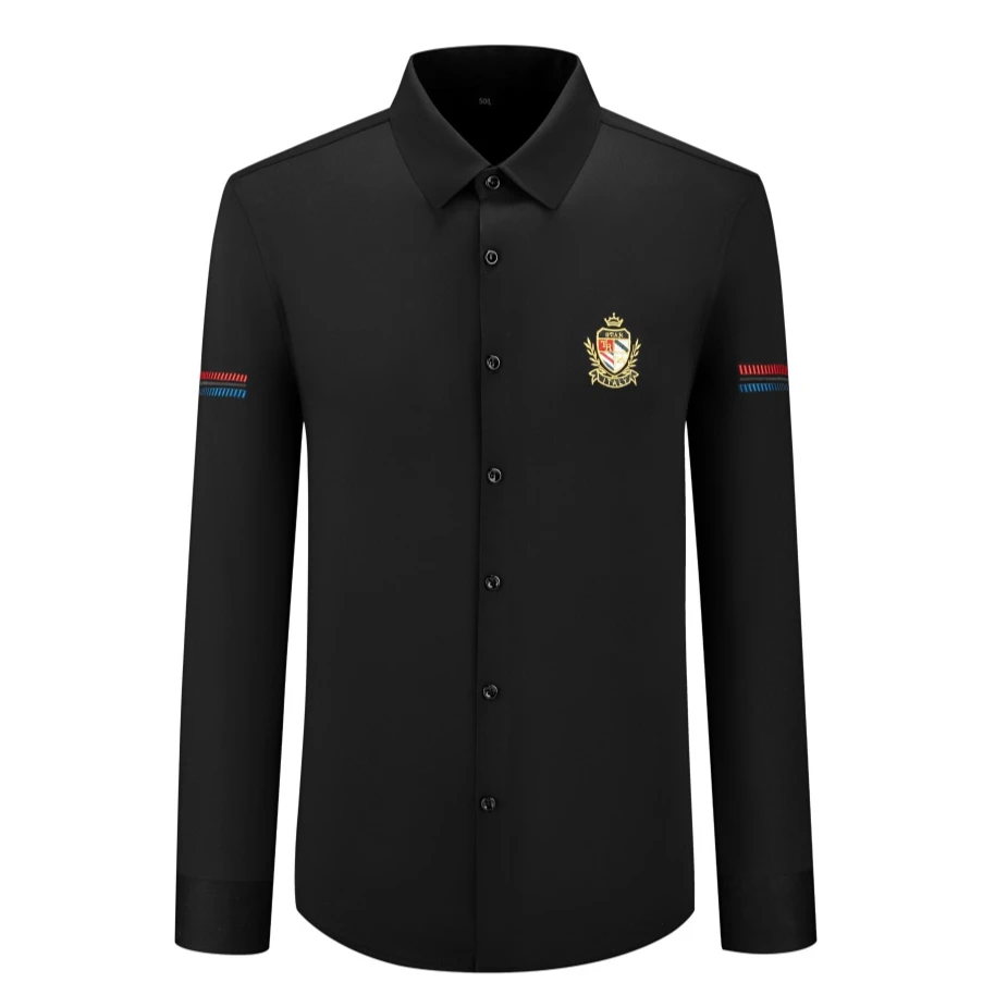 

Брендовые рубашки с длинными рукавами и вышивкой, мужские элитные деловые рубашки для деловых мероприятий, модная повседневная блузка для банкета и вечеринки, мужская одежда