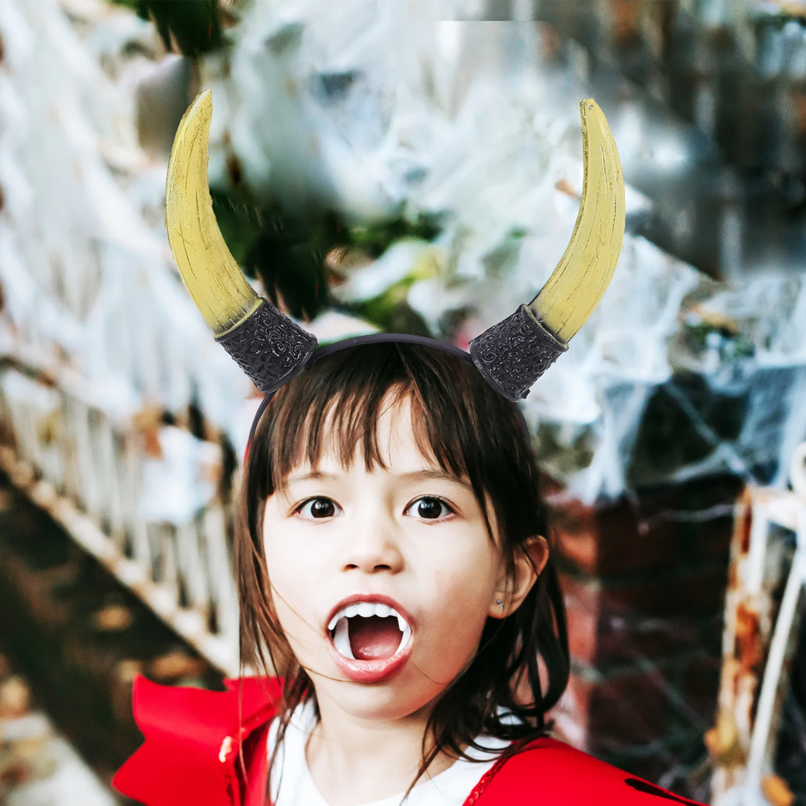 Fascia realistica in corno di toro Accessorio per costume di Halloween Cerchietto per capelli di mucca per adulti Bambini Festival Party Dress Up Fun