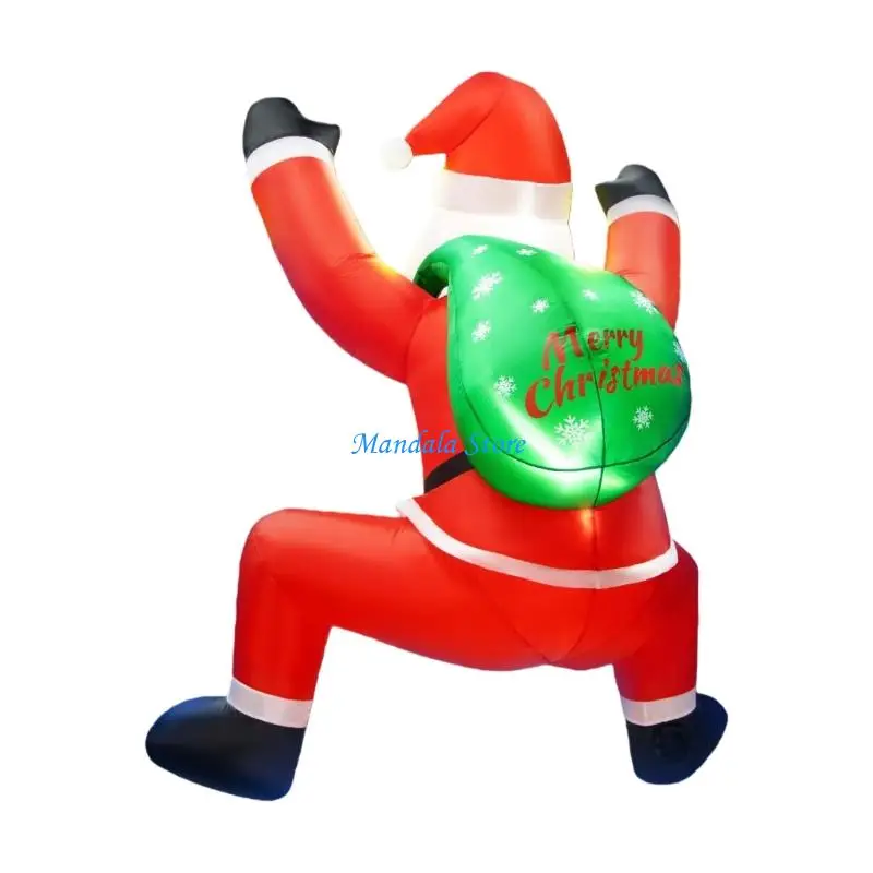

U2JC Lighted Climbing Santa Inflatable Holiday Decoration Christmas Ornament