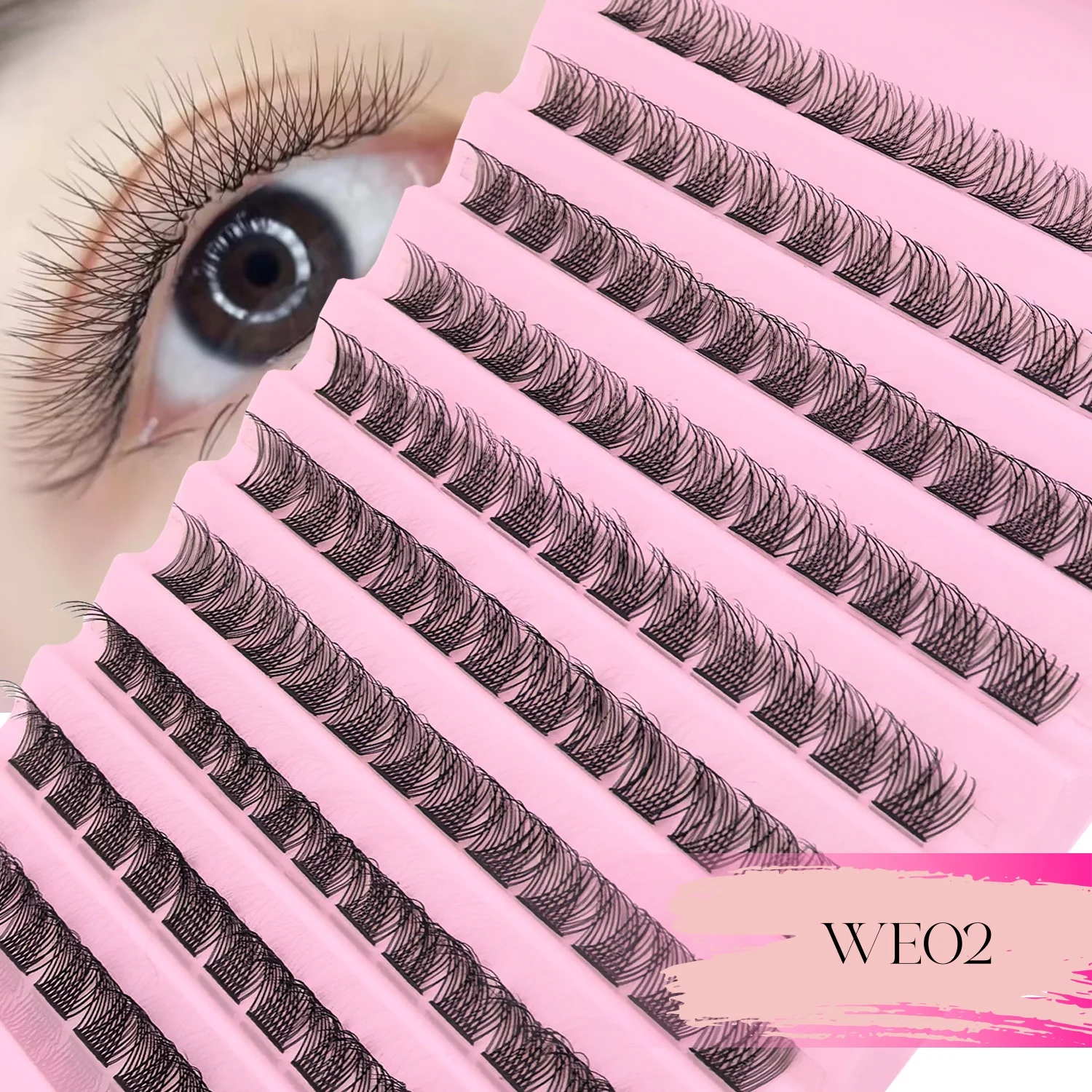 MIAOJIE DIY Eyelash Extension Kit Individual Lashes Cluster Mix Lash Clusters with Lash Bond and Seal and Lash Accessories