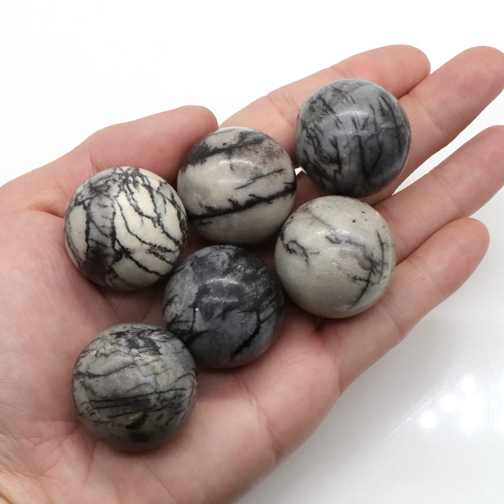 

5PC 30MM Ball Shaped Natural Chinese Picasso Jasper Crystals Gemstone Home Decor Healing Stones Magic Craft Globe Massaging Gift