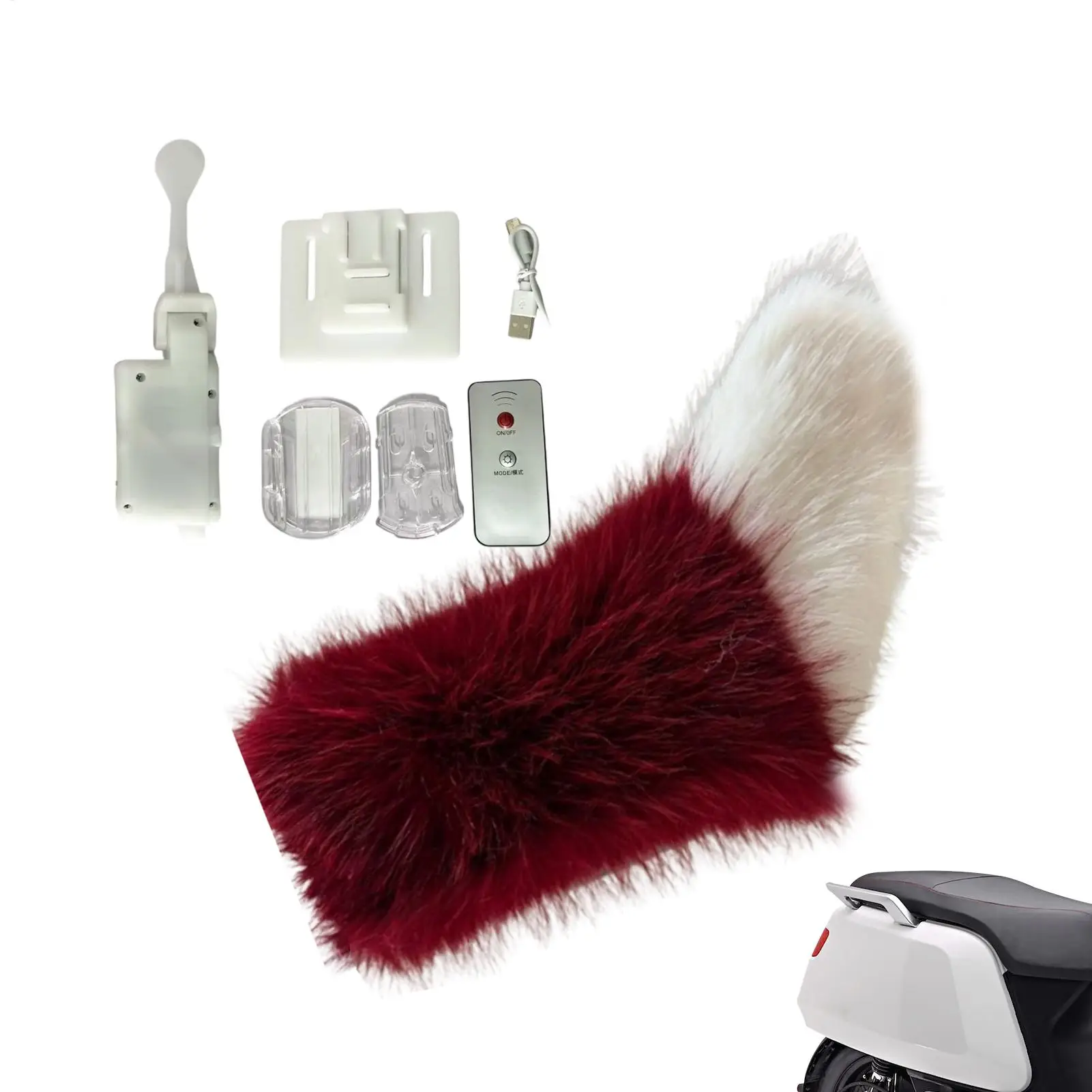 Wagging Tail For Car Voice And Remote Control Rechargeable Light Moving Tail For DIY Decoration Truck Vehicle SUV Bumper Trunk