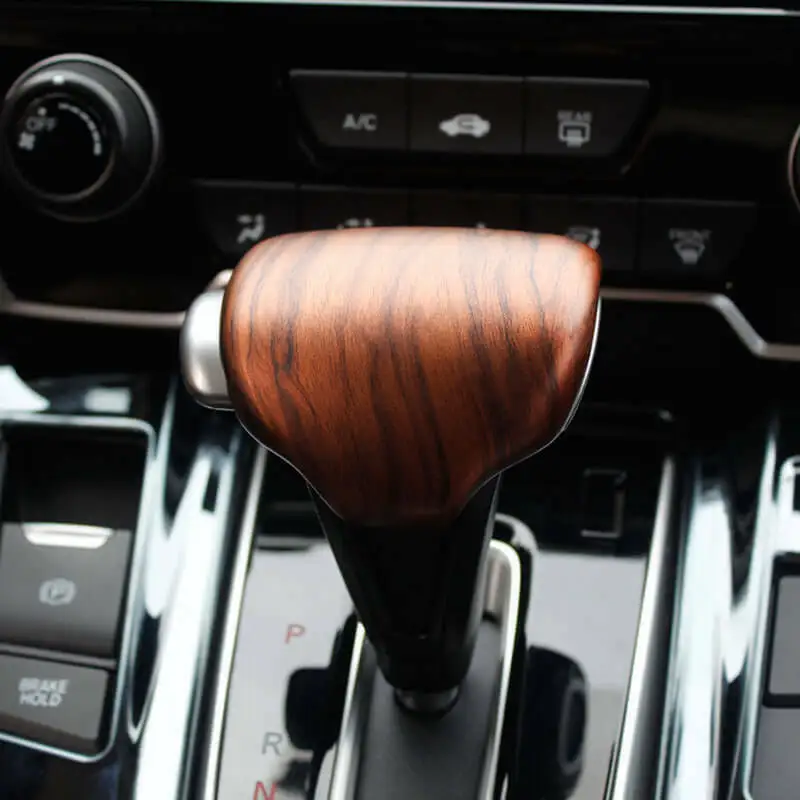 ABS Peach Wood Grain Gear Lever Shift Knob Cover Trim For Honda CR-V CRV 2017-2020