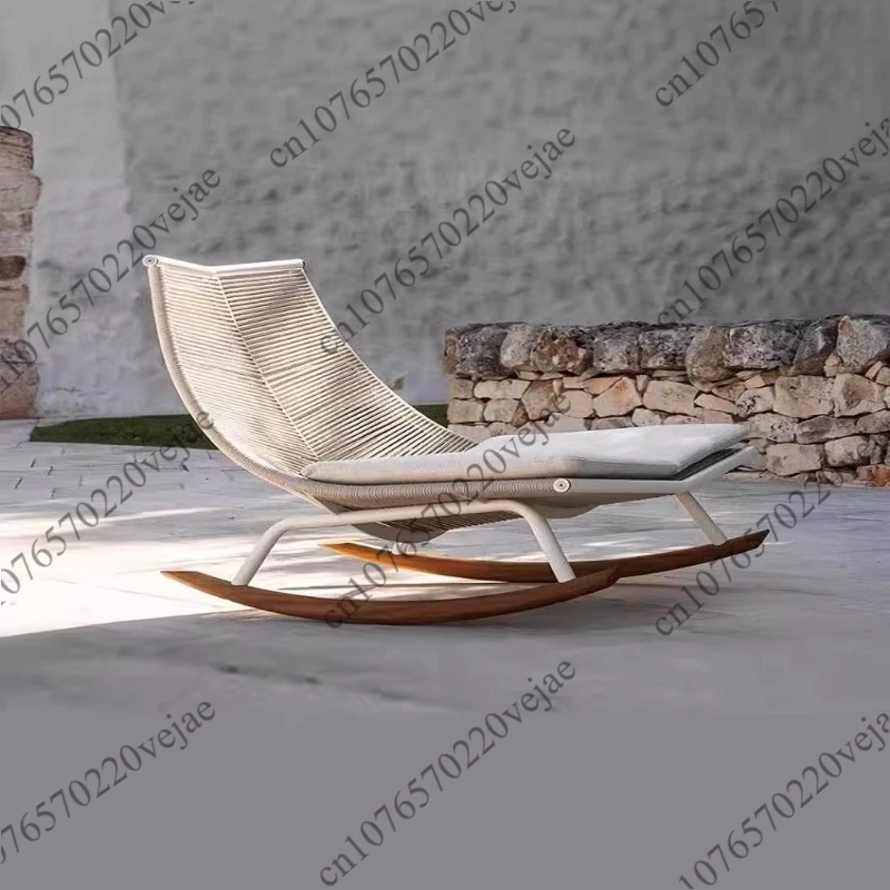 Modern Creative Rattan beach Chairs Nordic Outdoor Furniture Home camping Leisure outdoor Chair Simple Garden Lazy Rocking Chair