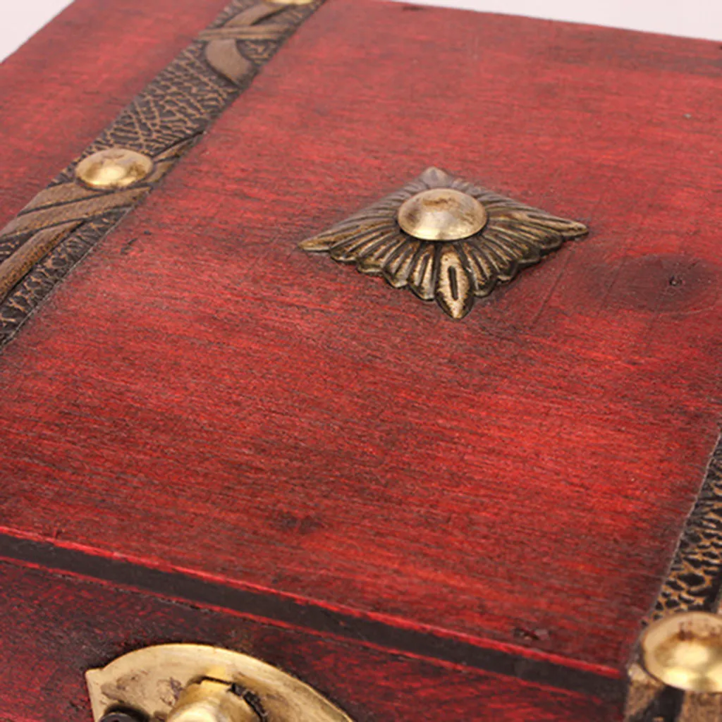 الرجعية البسيطة الكنز الصدر صندوق تخزين خشبي العتيقة الأوروبية الرجعية نمط مجوهرات المنظم الزخرفية قابل للقفل صندوق الكنوز