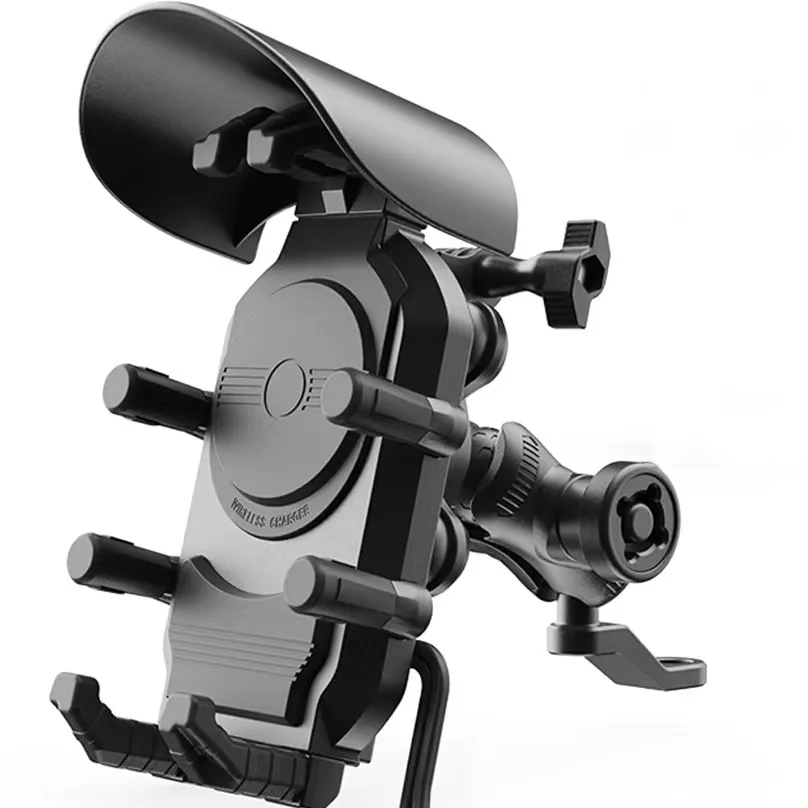 AliExpress NONE Shockproof Motorcycle Phone Holder 15W Wireless Charger & 18W USB 30W Type C Fast Charging Motorbike Bicycle Bike Scooter Stand