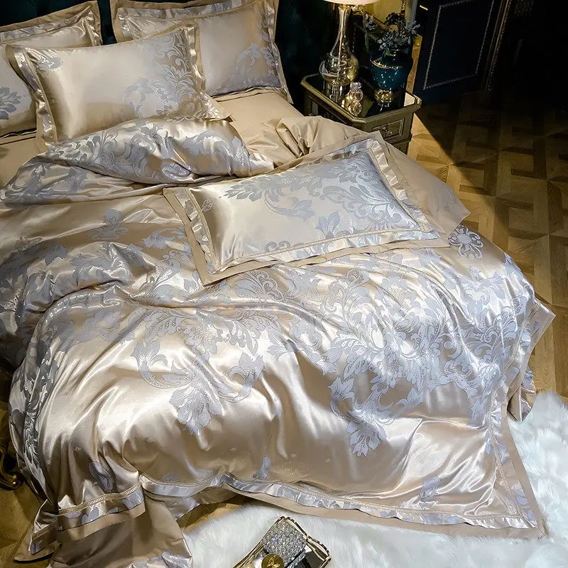 Luxury Hotel Wedding Bedding Set Bed Linen Duvet Cover Sets With Embroidery 600 Thread Long Staple Cotton Blue Princess 3/4 PCS