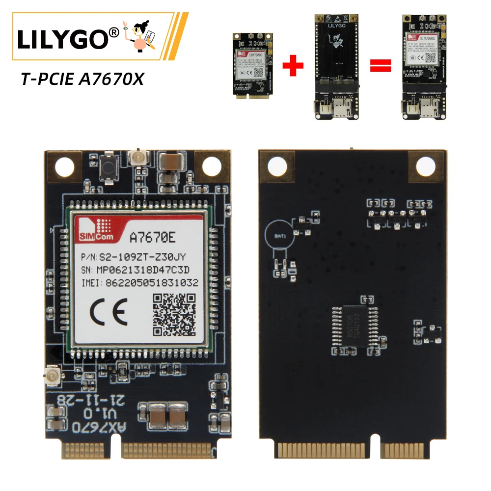 LILYGO® TTGO T-PCIE A7670 4G ESP32-WROVER-B płyta rozwojowa WIFI Bluetooth seria SIM moduł komponowany A7670E A7670SA LTE GSM