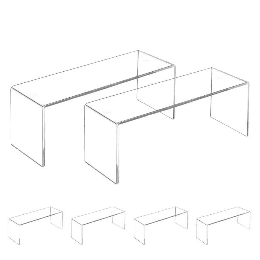 

Pack Large Acrylic Risers Display Stands, Perfume Organizer Stand, Clear Acrylic Shelf for Show Decor Display, Toys, Cupcake and