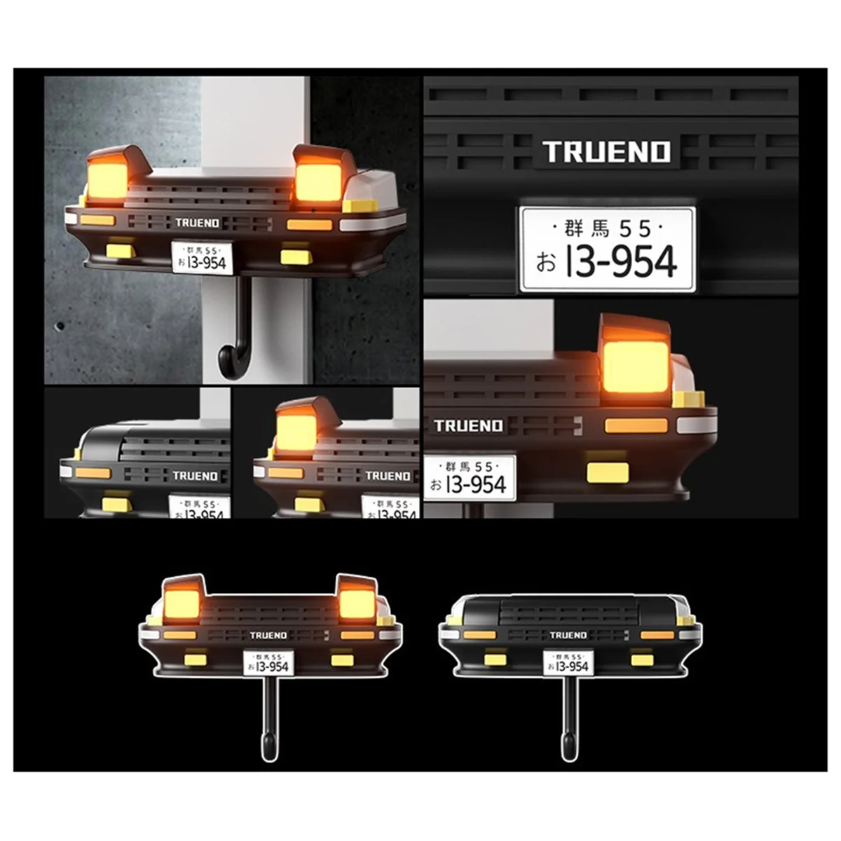 حامل مفاتيح السيارة ديكور خطاف المفاتيح المثبت على الحائط خطاف المفاتيح لهدايا عشاق السيارات باللون الأسود