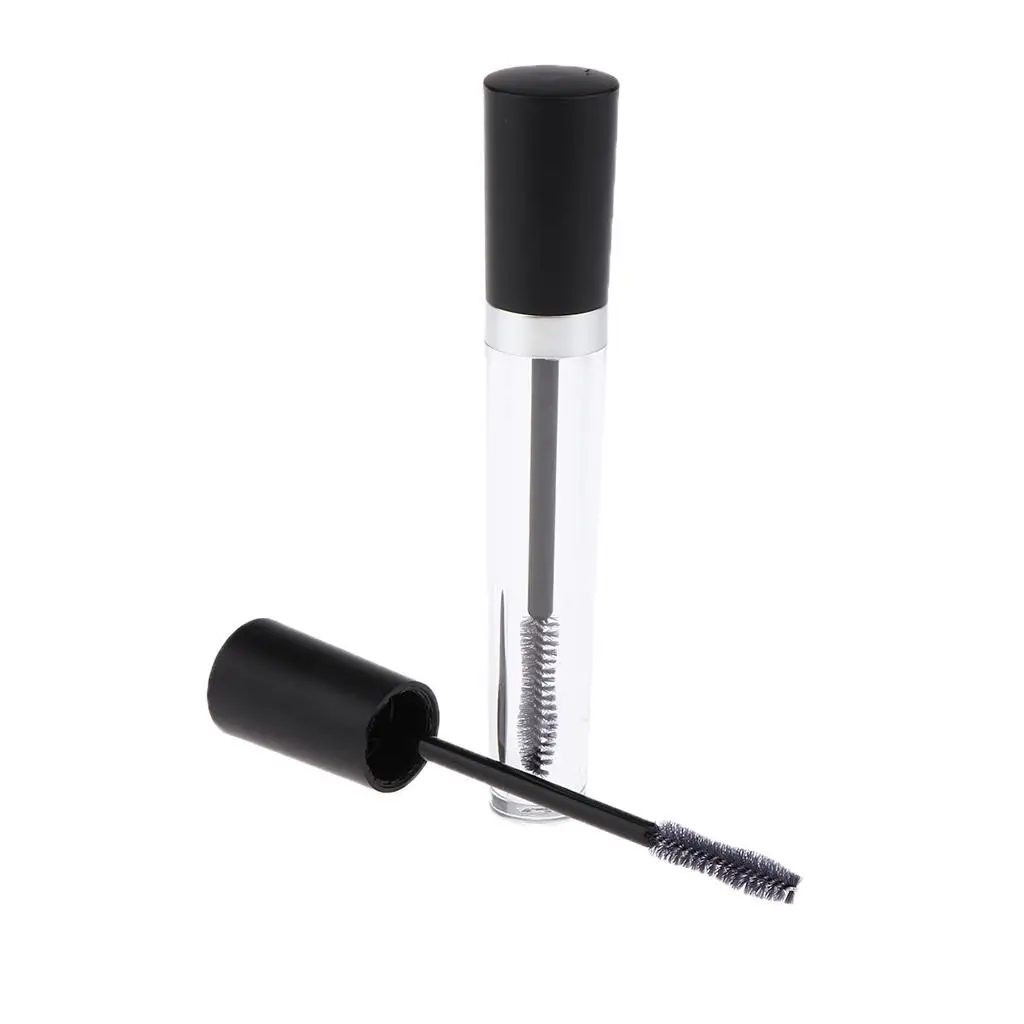 8 Ml Empty DIY Mascara Container with Cap (Black) with Wands -2Pack