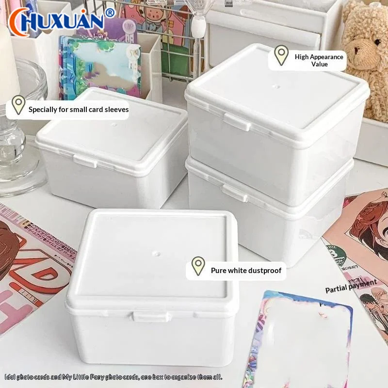Q 1PC Korean Transparent Storage Box Card Photocard Storage Box Photo Card Organizer Classification Flip Box