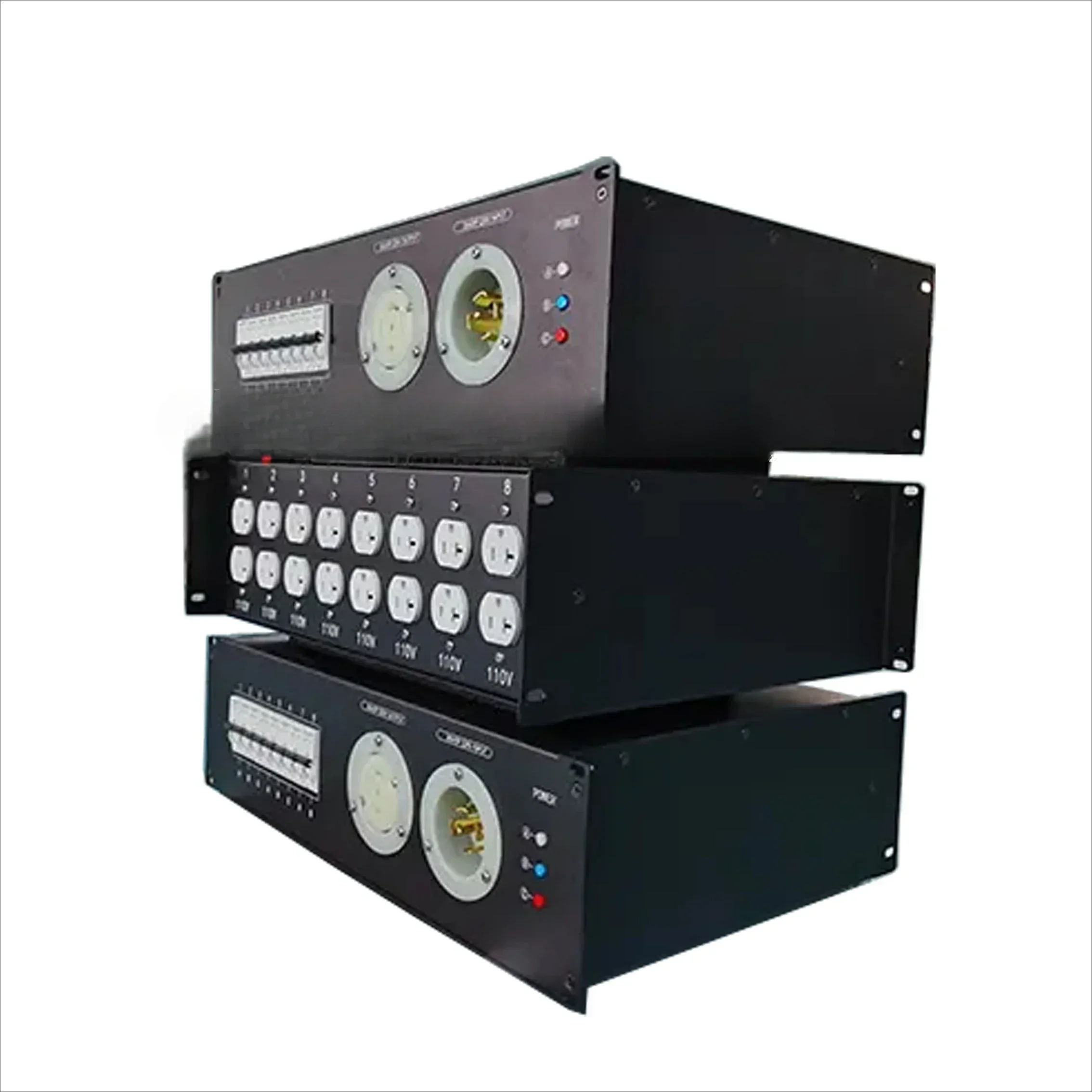 

Bestseller 3U Rack Mount Panel Power Distro Box With 20A Edison Outlets Power Distro Distribution Box