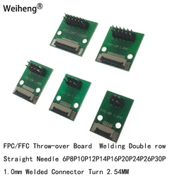 1 pces fpc/ffc throw-over placa de soldagem dupla linha reta agulha connector 1.0mm conector volta 2.54mm pcb