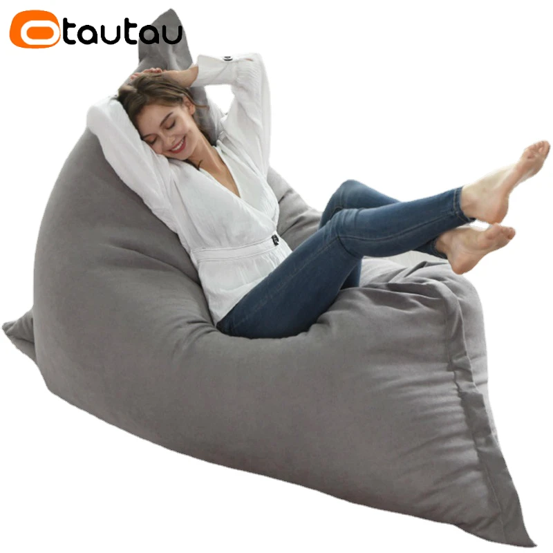 OTAUTAU 6ft Giant Rectangle Sofa Bed Cover Bean Bag Chair Pouf Ottoman Envelope Floor Corner Seat Beanbag Recliner DD006