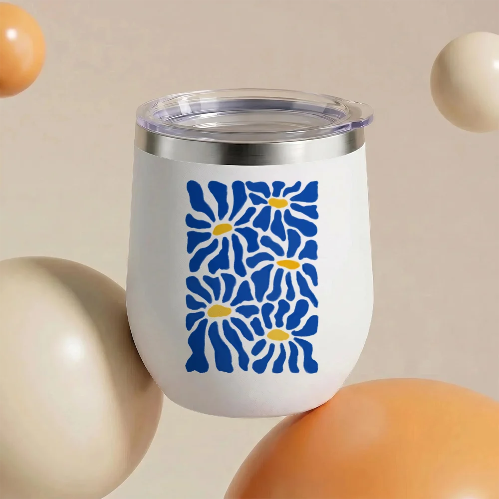 Moderne Minimalistische Skandinavische Vakuum-Thermosflaschen 12oz Isolierter Edelstahl-Kaffeebecher mit Deckel Doppelwandige Vakuum-Isolierung Auslaufsicher