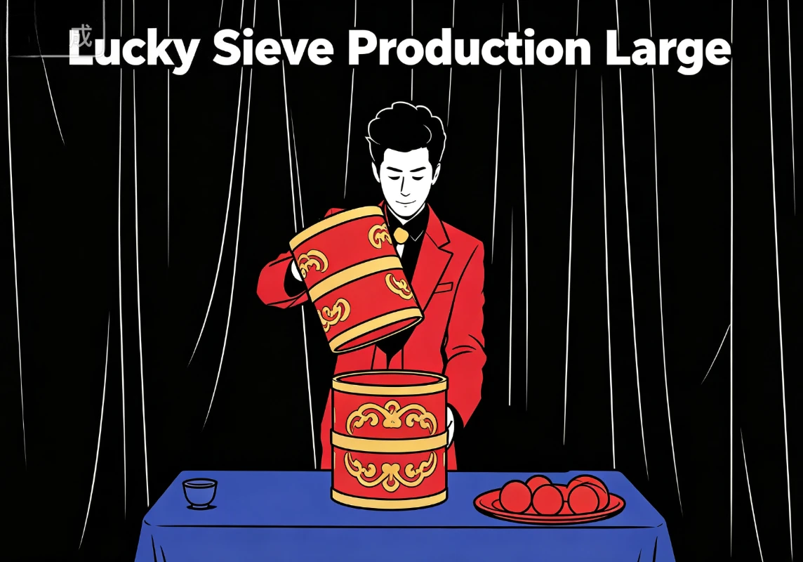 Lucky Sieve Production Large Stage Magic Trick Two Tube Production Illusion Stage Magic Props Chinese Magic Trick for Magicians
