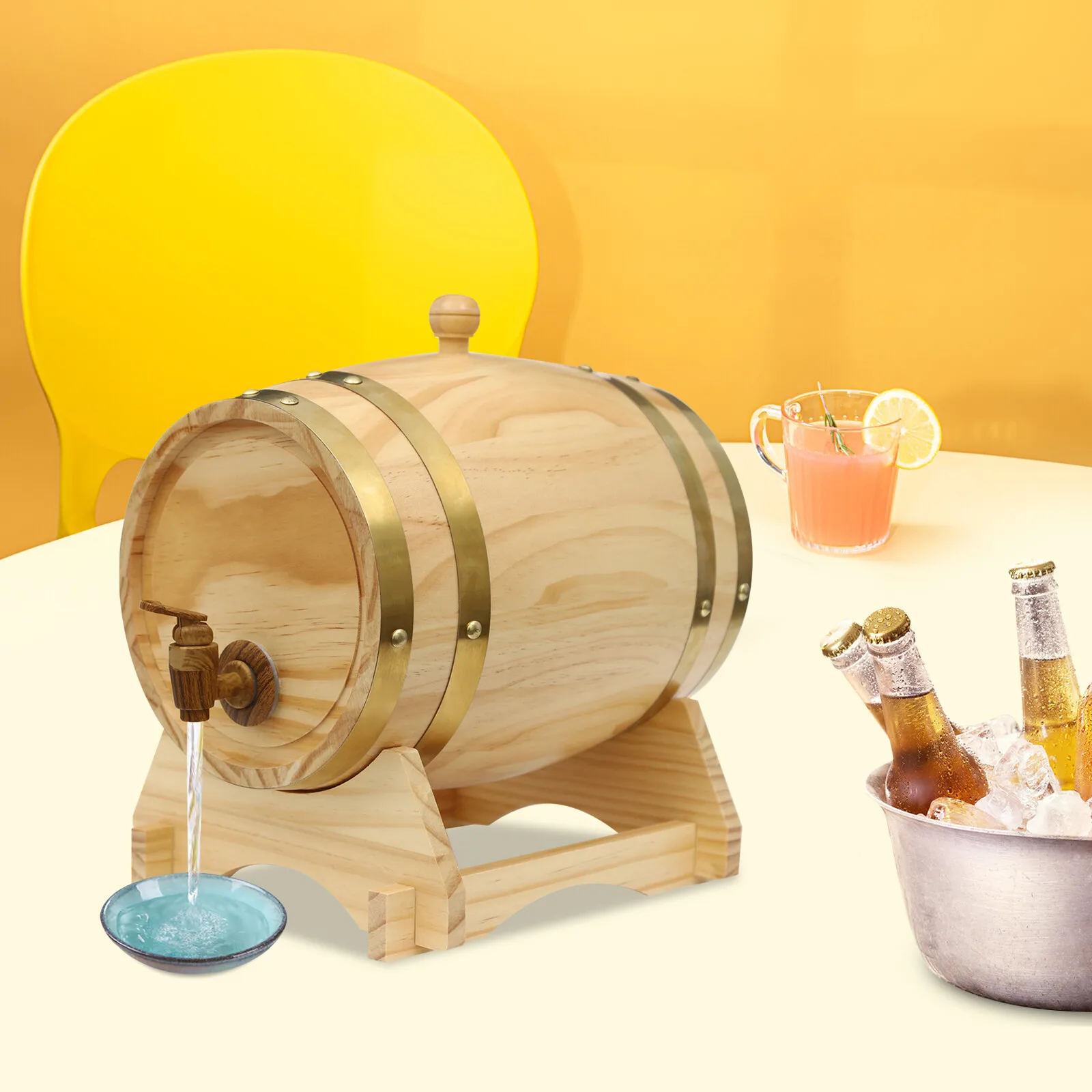 

Wine Barrel, Wine Barrel with Stand, Wood Barrel for Whiskey and Wine