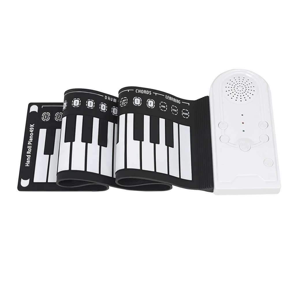 Foldable Roll Up Piano 49 Keys Silicone Portable Soft Keyboard Electronic Piano Keyboard Instrument for Kids Gifts