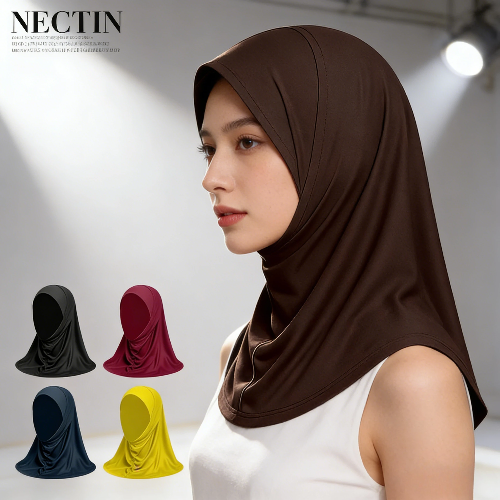 

2026 1pc Women Milk Silk Sun Protection Hat Scarf Solid Color High Elastic Turban Long Neck Guard Headscarf hijab scarf
