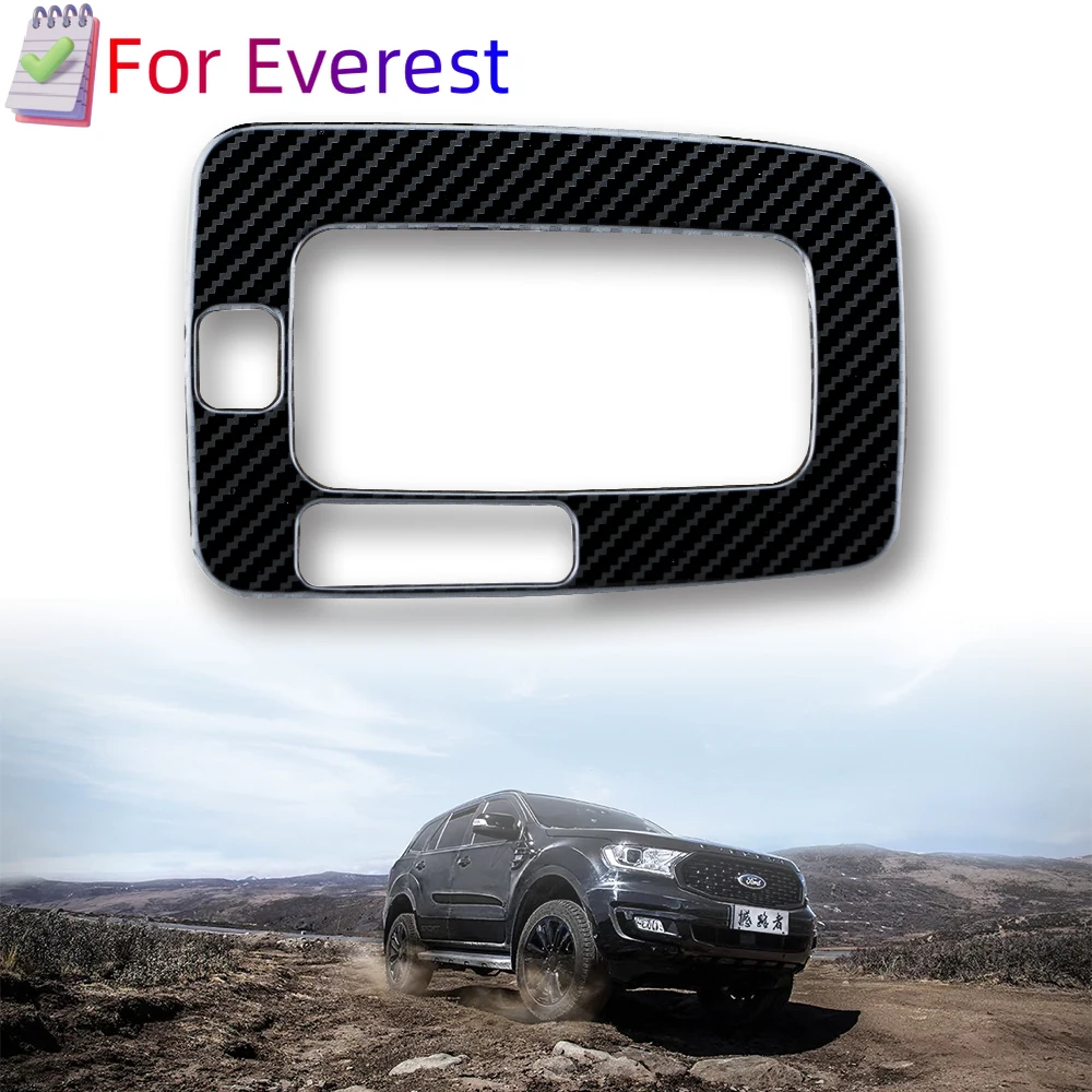Carbon Fiber Car Gear Head Shift Panel Cover for Ford Ranger Everest Endeavour 2015-2021 LHD Gear Decoration Accessories