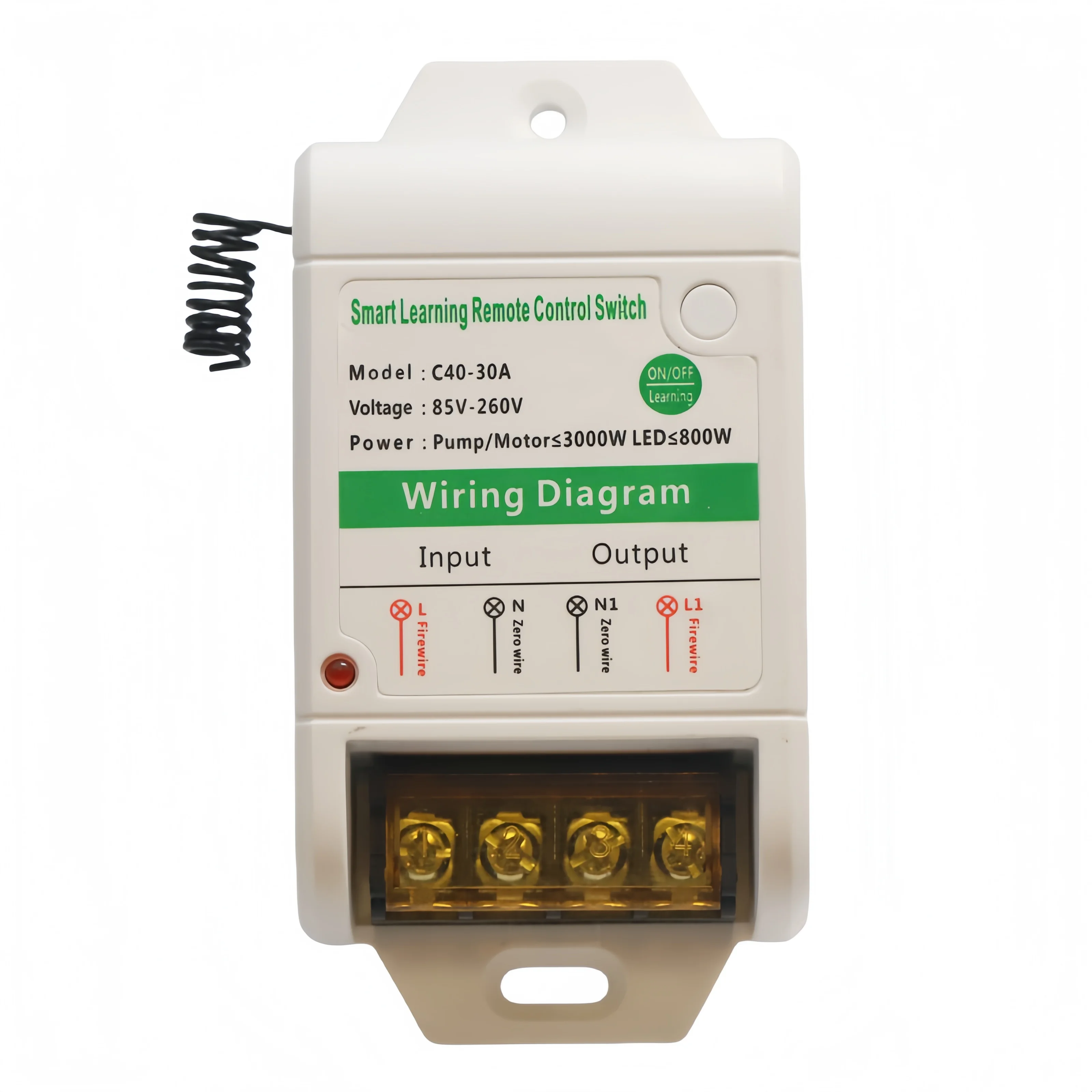 Interruptor de controle remoto sem fio 433mhz ac 85v 110v 220v receptor de relé rf para motor de garagem rf 433 mhz para interruptor de luz
