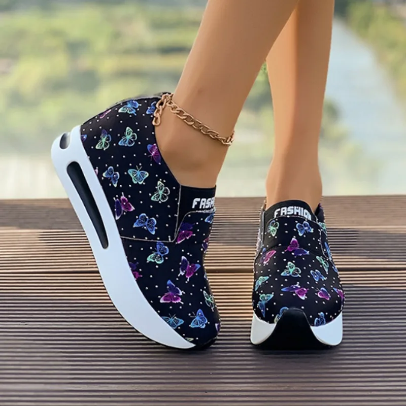 New Women Sneakers Fashion Breathable Vulcanized Casual Loafers Comfortable Platform Sneakers Luxury Designer Shoes for Women