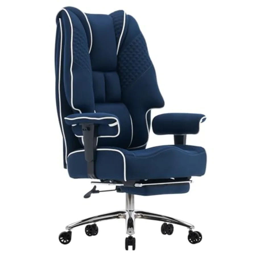 Big and Tall office chair for heavy-duty use, black mesh material, supports up to 400lbs, 23-inch extra-wide seat, includes foo