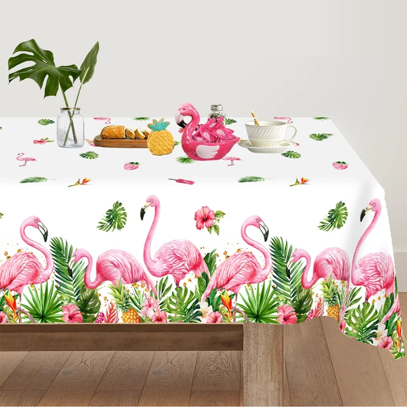 Hawaiian Party Decoration Palm Leaves Disposable Tablecloth Table Cover Tropical Summer Beach Supplies Luau Birthday Party decor - view 3